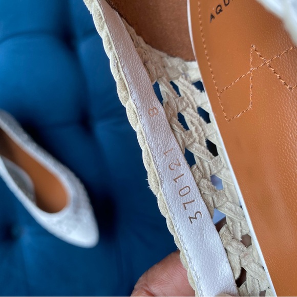 AQUATALIA PASHA WHITE WOVEN LEATHER PUMPS HEELS - Picture 11 of 11